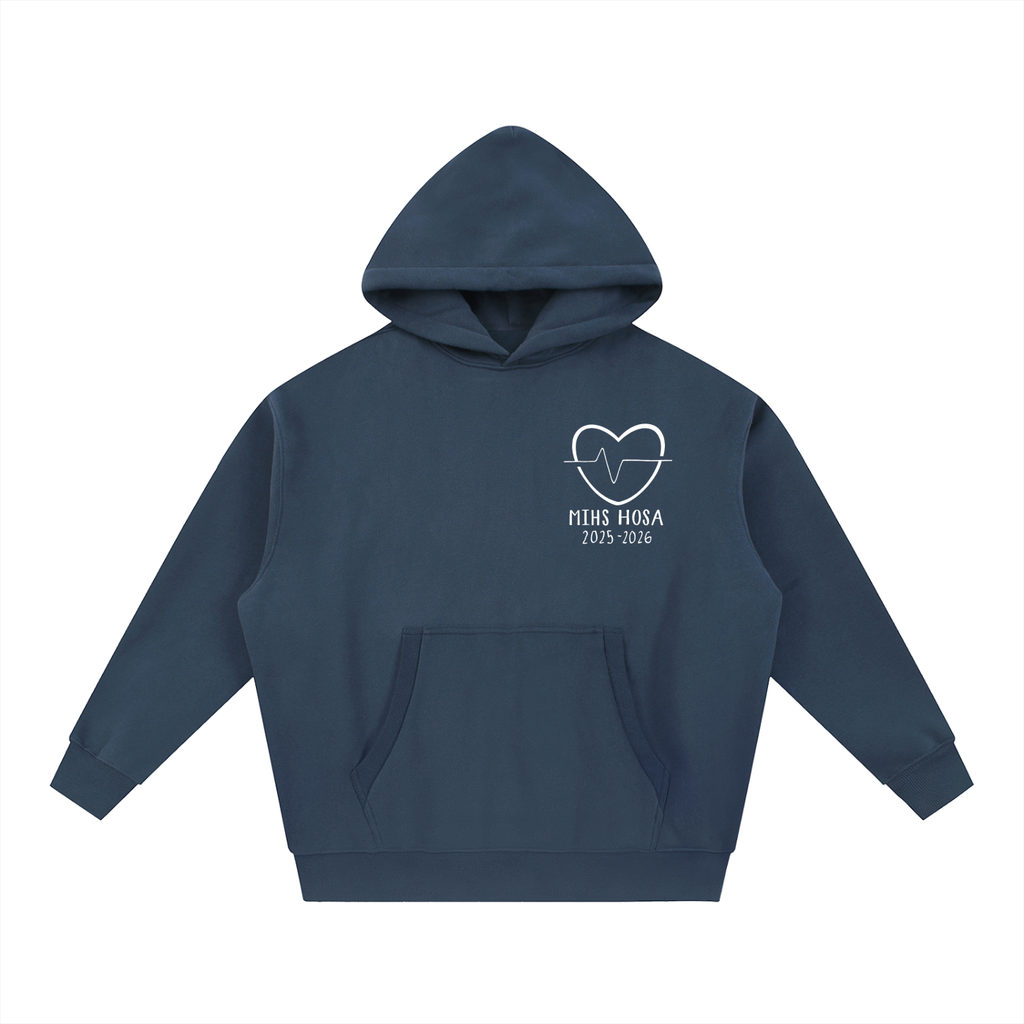 Navy Hoodie w/ White Design