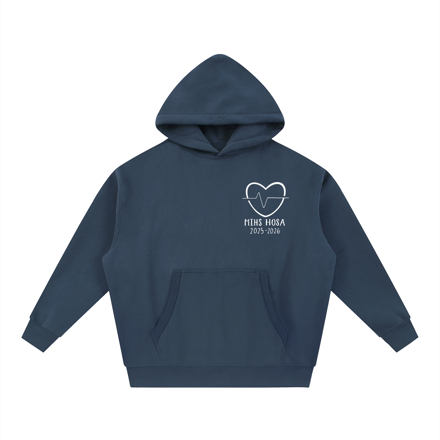 Navy Hoodie w/ White Design